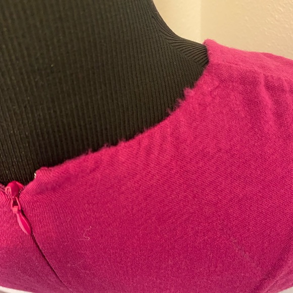 Carolina Herrera 100% Wool Sheath Dress Stretch Two Tone Peplum Sleeveless 6 - Picture 5 of 8